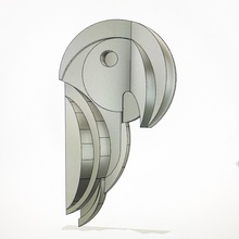spilla pappagallo forma spillo gioielleria 3d print model - Mito3D