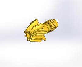 helical bevel gear pinshape mechanical-design 3d print model - Mito3D