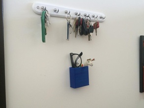 wally pocket pinshape wall mounted-wall mount-wall-push pin-pocket-organizer-organization 3d print model - Mito3D