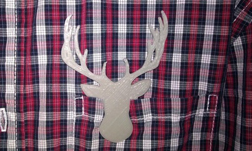 deerhead clip pinshape camisa cabeça veado clipon 3d print model - Mito3D