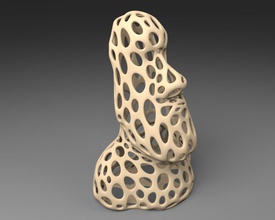 moai voronoi tarzı pinshape 3d tasarım 3d print model - Mito3D