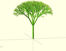 recursive tree pinshape recursion openscad customizer 3d print model - Mito3D