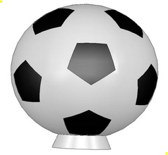 football pinshape truncated icosahedron symmetry soccer ball pentagons football-fussball-dual dualstrusion black white 3d 2color 3d print model - Mito3D