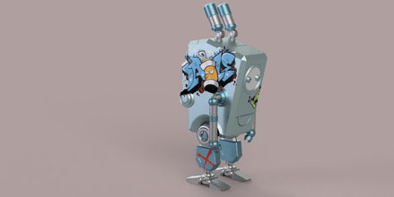 lindo robot forma alfiler móvil mecánico personaje androide juguete juego jugar 3d print model - Mito3D