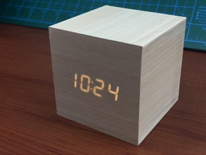 cube clock pinshape wood wooden office-accesory office arduino 3d print model - Mito3D