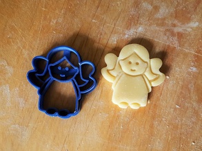 angel cookie cutter v2 pinshape gingerbread biscuit xmas cookies christmas protonik 3d print model - Mito3D