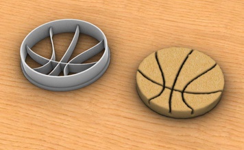 basketball cookie cutter pinshape ball basket nba sport cookies biscuit gingerbread christmas 3d print model - Mito3D