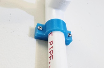 parede monte 3 4 polegada PVC tubo alfinete pedaços cabide 75 polegadas montagens 3d print model - Mito3D