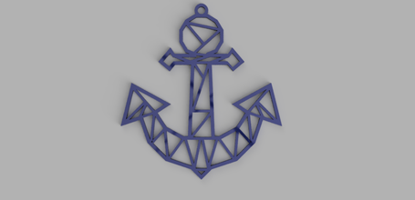 anchor keychain necklace pinshape jewelry-stl-file earring keychain-- 3d print model - Mito3D