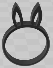 lapin bague forme d'épingle lapins anneau anneaux bijoux 3d print model - Mito3D