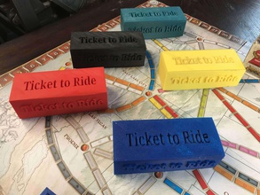 billet 2 balade train boîte forme d'épingle porte pièces jeu ticket to ride 3d print model - Mito3D