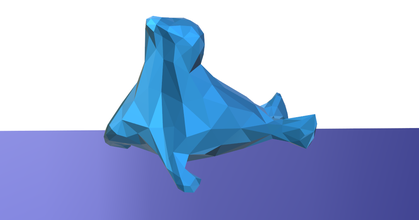 poli mühür iğne şekli hayvan düşük geometrik Sanat low poly design contest lowpoly oyuncaklar oyunlar yaratık minyatürleri kafa canavar tasarım yarışması Deniz aslanı balık okyanus su samuru yönlü 3d print model - Mito3D