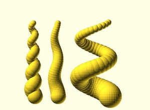 tordue spirale corne générateur pinshape tordu procédure openscad mathématiques customizer l'antilope 3d print model - Mito3D