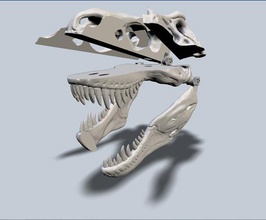 explosé rex crâne pinshape trexremix trex préhistorique monstre dinosaure dino dinas beauchêne 3d print model - Mito3D