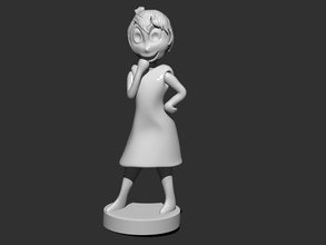 sevinç pinshape yarışma düşük poli tasarım heykel kız karakter çizgi film joy 3d print model - Mito3D