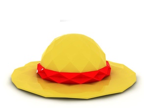 poly luffy şapkası pinshape göster ABD parmak izlerin yarışma Hindistan düşük poli tasarım 3d print model - Mito3D