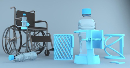 água garrafa suporte alfinete porta cafajeste 3d design modelagem impressao 3D 3d print model - Mito3D
