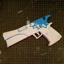 panty cosplay gun 4 parts pinshape led strip el wire hollow form2 formlabs cosplay-weapons prop anime prop-gun cosplay-gun onshape 3d print model - Mito3D