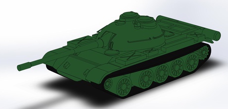 t 54 iğne şekli tank 3d print model - Mito3D