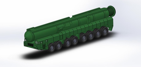 rt 14h2 topol icbm forme d'épingle lance missiles véhicule guerre missile camion réservoir 3d print model - Mito3D