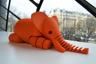 Elefanten pinshape Spielzeug action Figur articullated one piece fdm freundlich 3d print model - Mito3D