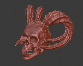 infierno cráneo forma alfiler esculturas Arte hueso esculpir esqueleto 3d print model - Mito3D