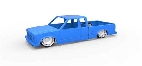 diecast chevrolet s10 extended cab scale 1 25 pinshape stance stancecar lowrider chevy printable print scalced shell truck vehicle car pickup 3d print model - Mito3D