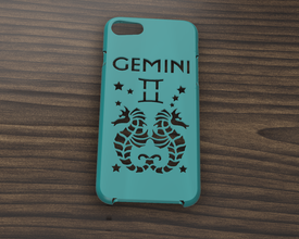 caso funda iphone 7 8 Geminis firmar forma alfiler smartphone modificación carcasa Géminis zodiaco signo 3d print model - Mito3D