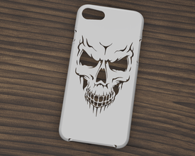 caso funda iphone 7 8 cráneo forma alfiler smartphone carcasa calavera 3d print model - Mito3D