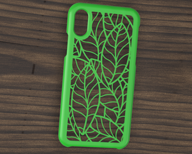 case iphone xs leaf motif pinshape smartphone funda-iphone funda hojas carcasa iphone-xs iphone-x 3d print model - Mito3D