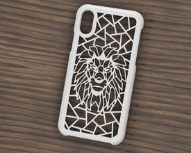 Cas gaine iphone xs Lion forme d'épingle téléphone intelligent funda Carcasa 8 7 3d print model - Mito3D
