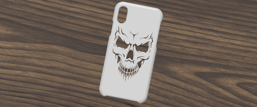 caso funda iphone xs cráneo forma alfiler smartphone carcasa x calavera 3d print model - Mito3D