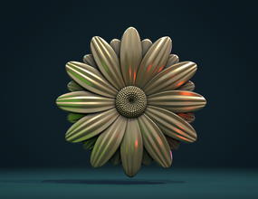 margherita forma spillo natura arredamento arte ornamento decorazione pianta fiore 3d print model - Mito3D