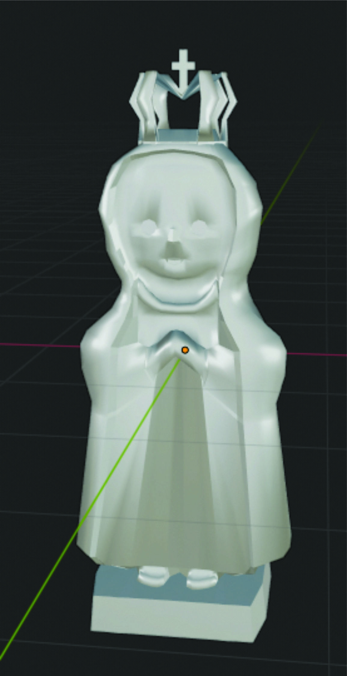 dama tima forma alfiler estatua santo fatima maria Virgen 3D print model - Mito3D