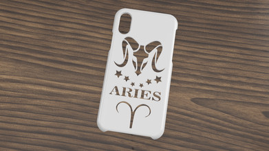 caso funda iphone xs Aries forma alfiler carcasa x zodiaco signo 3d print model - Mito3D