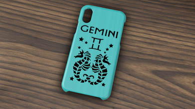 caso funda iphone xs Geminis forma alfiler carcasa x Géminis zodiaco signo 3d print model - Mito3D