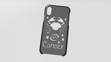 caso bainha Iphone xs Câncer placa alfinete funda iphone carcasa x Zodíaco signo 3d print model - Mito3D