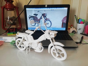 peugeot 103 motosiklet iğne şekli eşsiz inanılmaz oyuncak eski model whell ölçek motor 3d print model - Mito3D