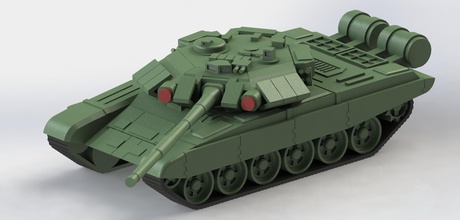t 90 forma alfiler tanque 3d print model - Mito3D