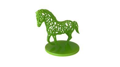 horse voronoi wireframe pinshape art design mathematical animals 3d print model - Mito3D