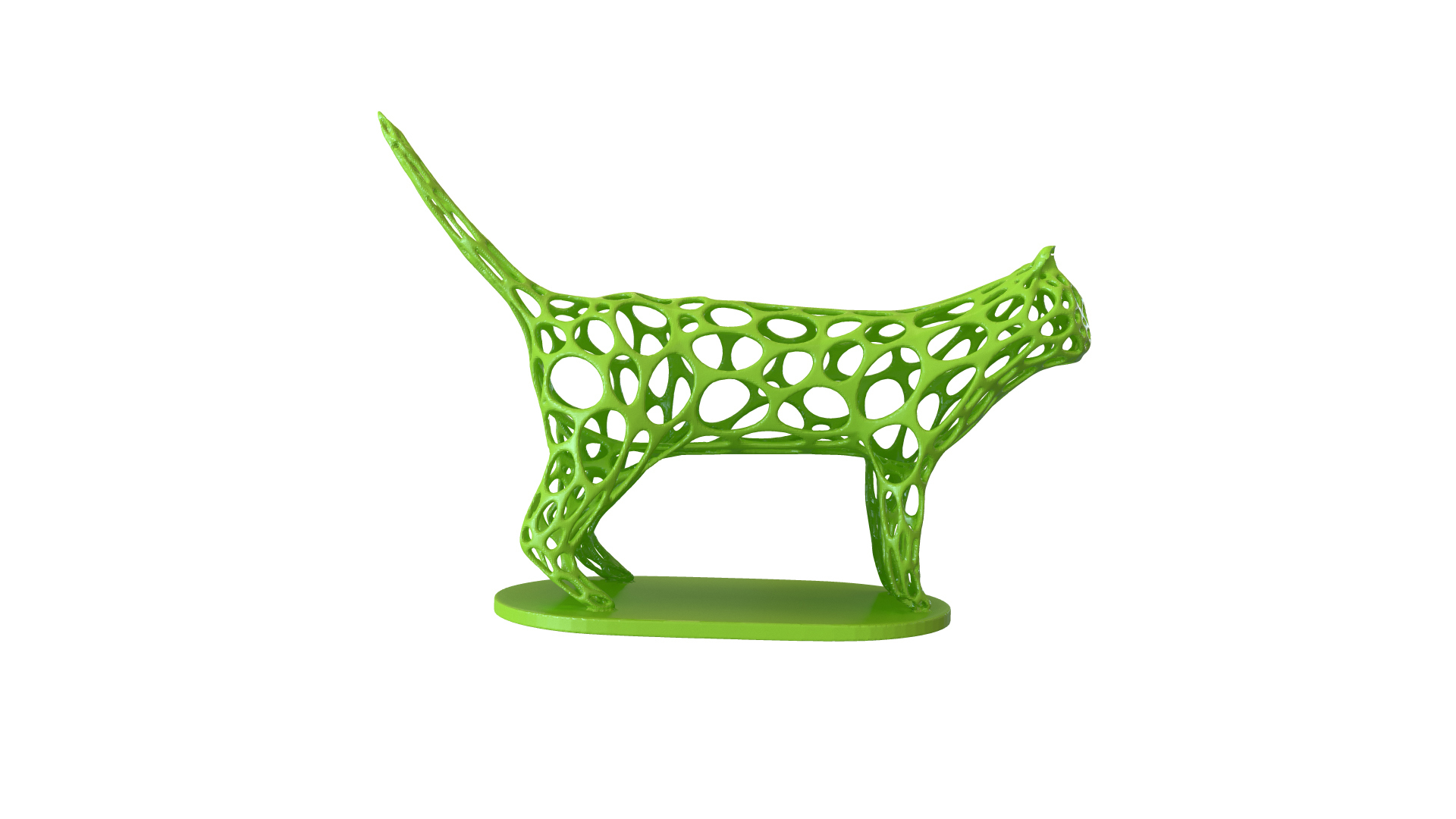 gatto voronoi wireframe forma spillo matematico arte design gatti gattino animale domestico matematica animali 3D print model - Mito3D