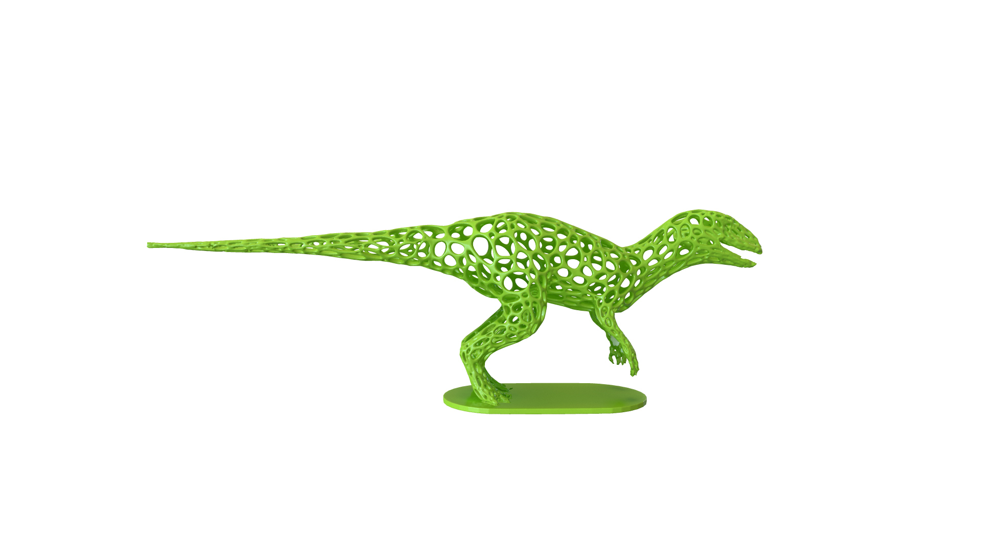 Dinozor Voronoi tel kafes iğne şekli hayvanlar matematiksel sanat dino tasarım dinozorlar 3D print model - Mito3D