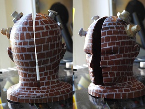 capa cabeça alfinete arte bandas 3d print model - Mito3D