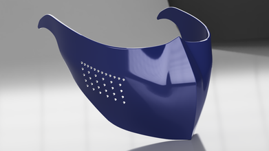 moderno stile viso maschera 2 forma spillo coronavirus fibbia coronale mascherina 3d print model - Mito3D