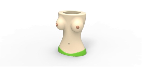 boobs tea light candle holder pinshape toplesswoman topless women girl fun teacandle candleholder erotic ero sexy breast chest nude naked tits knoker hooters 3d print model - Mito3D