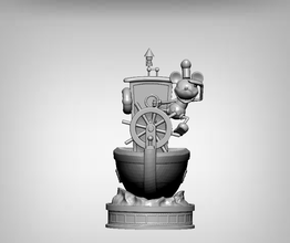 battello vapore Willie Topolino topo forma spillo figura azione barca statuetta diorama cartone animato cartoni disney mause tolopino 3d print model - Mito3D