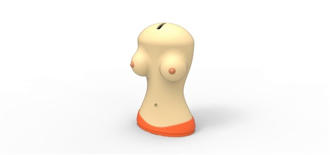 boobs moneybox pinshape toplesswoman topless women girl fun erotic ero sexy breast chest nude naked tits knoker hooters 3d print model - Mito3D