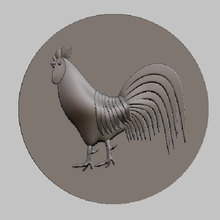 coq stl fichier forme d'épingle soulagement cnc 2d 3d oiseau 3d print model - Mito3D