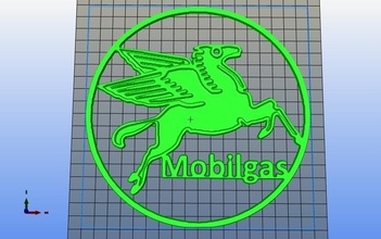 mobilgas Zeichen pinshape sign 3d print model - Mito3D