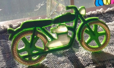 motorcycle pinshape stained glass 3d print model - Mito3D